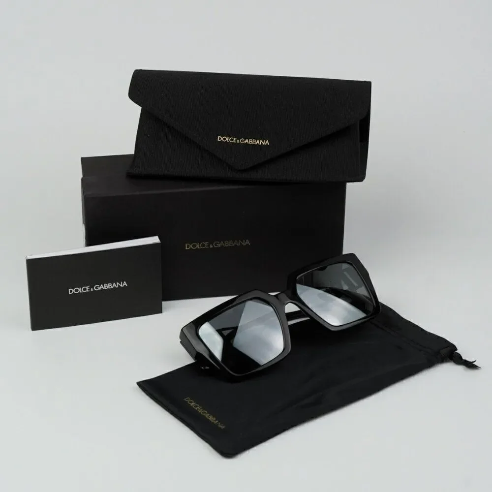 SALE! NEW D&G DG4446B 501/6G  Black Gray Mirrored Black Square Women Sunglasses